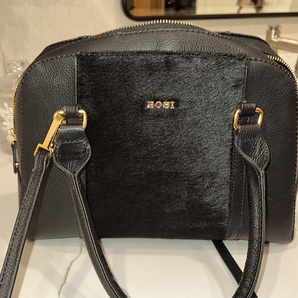 Crossbody, bowler satchel leather bag